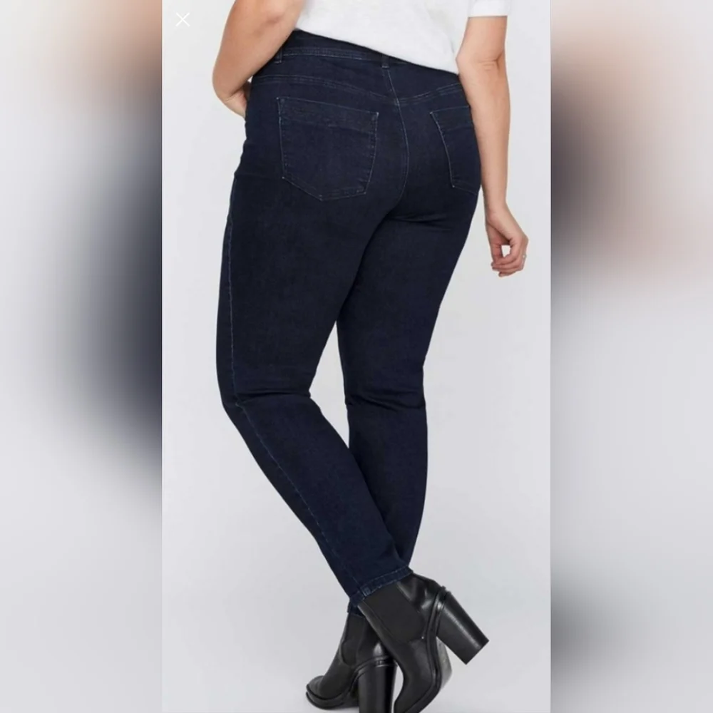 Love & Legend High Waisted Rise Skinny Jeans Stretchy Jeggings Plus Size Dark - Picture 2 of 4